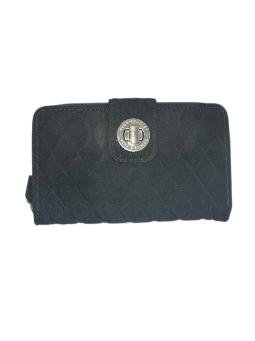 Vera Bradley Quilted Cotton Turnlock Wallet Classic Black Preppy Lightweight